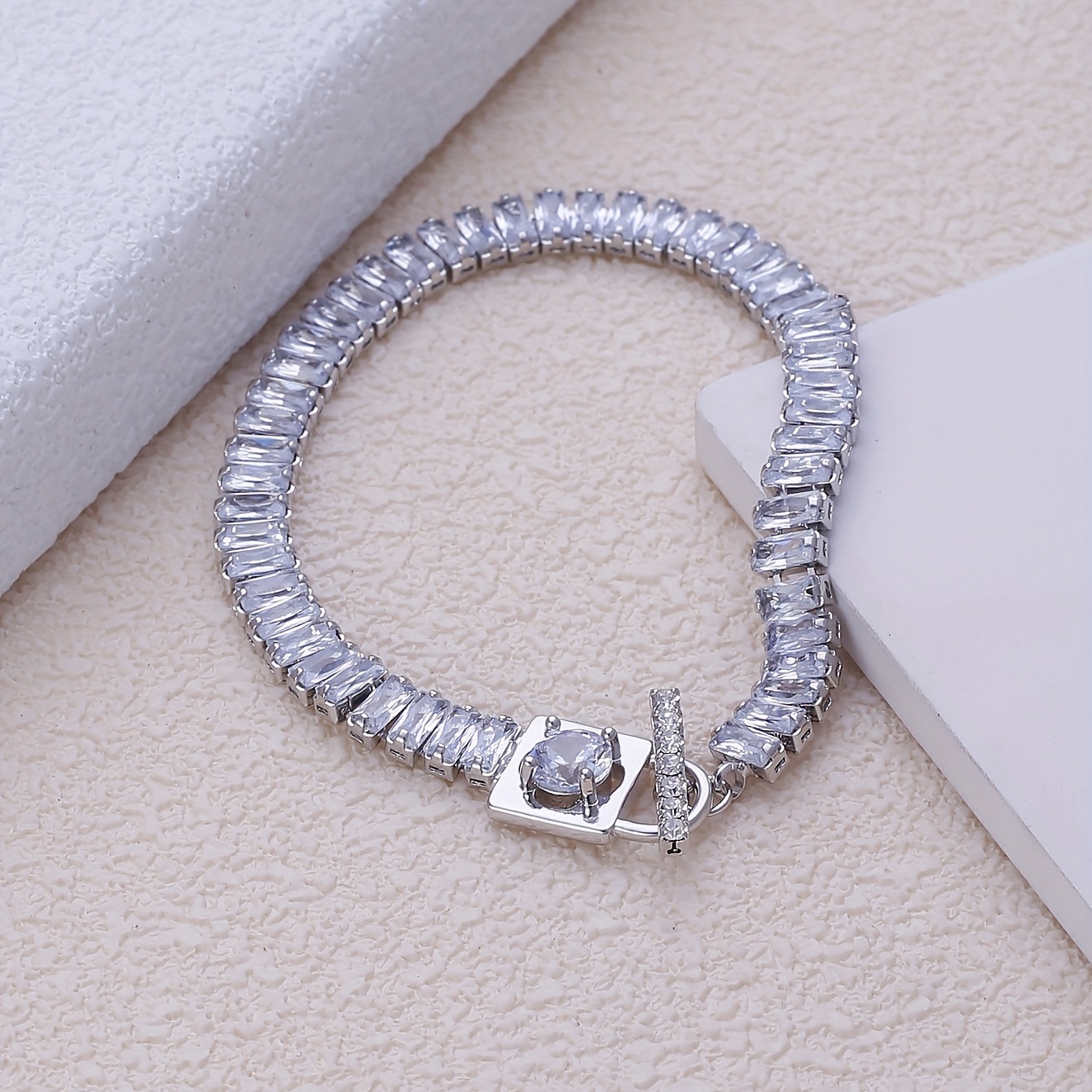Men's Rectangular Zirconia Personality Bracelet